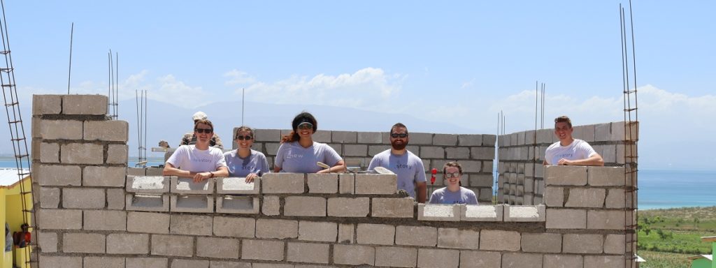 New Story team building a a home in Haiti