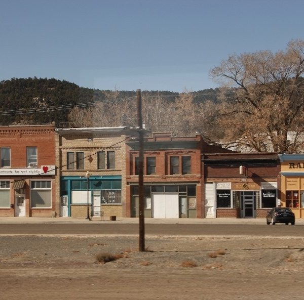 Small town dusty store front