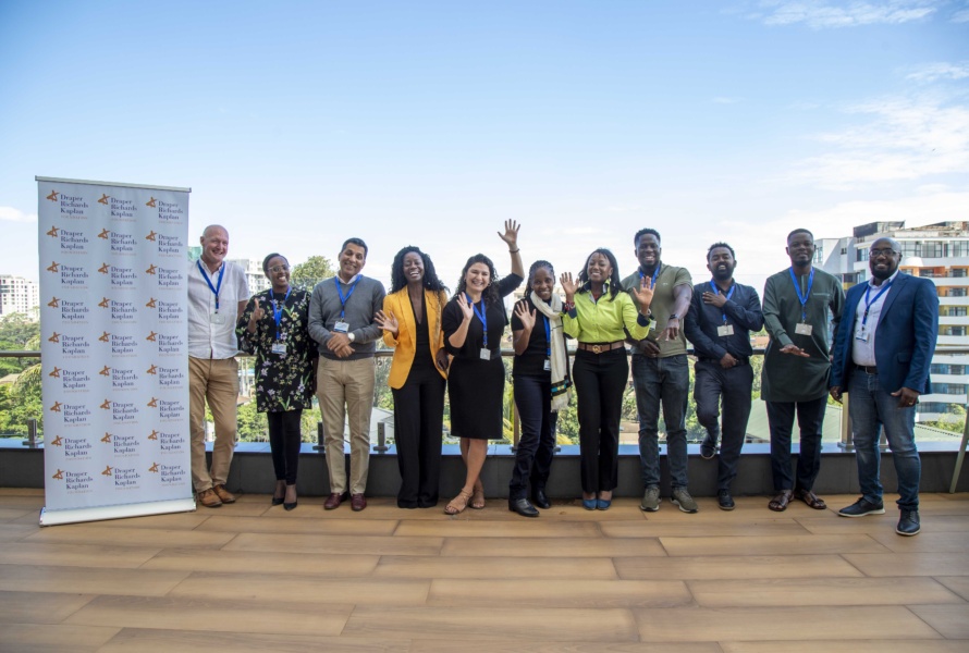 DRK's Nairobi team smiles and waves