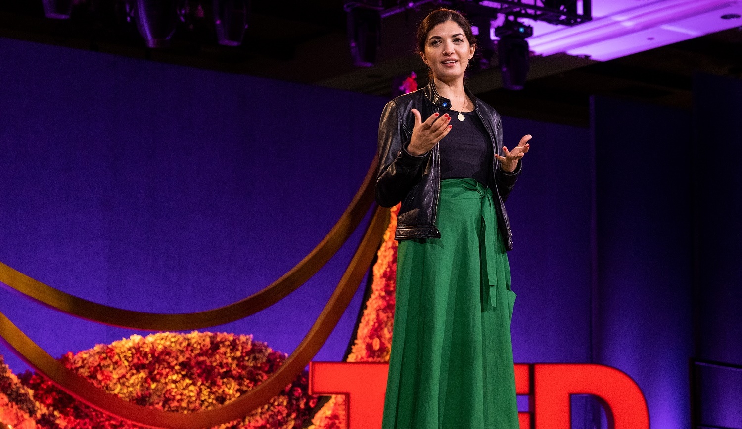 Zarlasht Halaimzai speaks at SESSION 2 at TEDWomen 2021: What Now? December 1-3, 2021, Palm Springs, California. Photo: Marla Aufmuth / TED